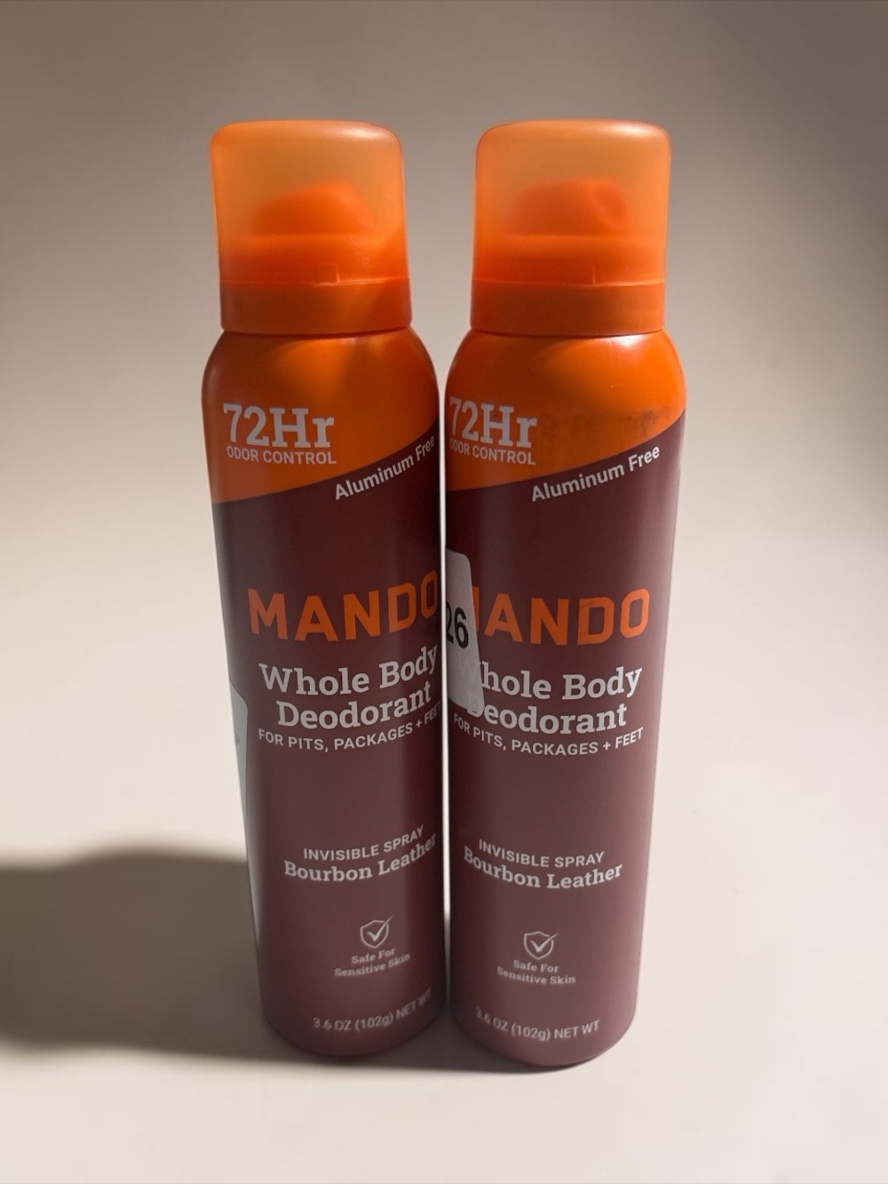 NEW! 2 Pack Mando Whole Body Deodorant For Men - Invisible Spray Deodorant